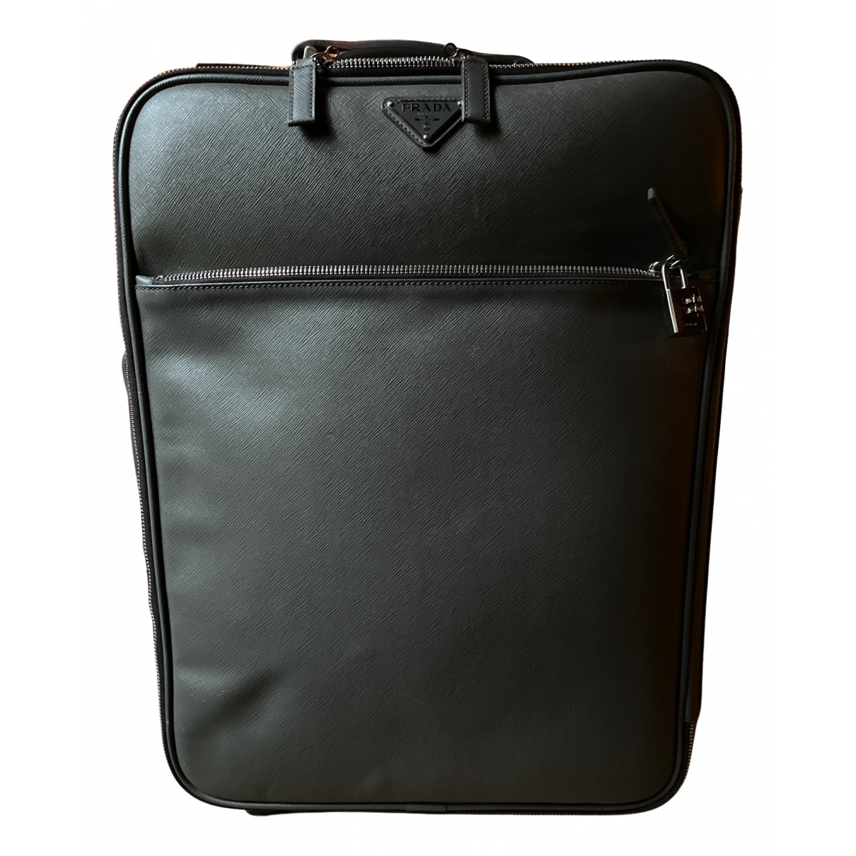 Leather 48h bag Prada Grey in Leather 
